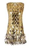 Rabanne Paillette-sequined Mini Dress In Gold