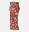 Rabanne Paisley-print Stretch-jersey Maxi Skirt In Red