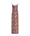 Rabanne Chainmail-embellished Paisley-print Satin Maxi Dress In Multicolor