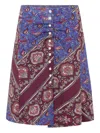 Rabanne Paisley-print Button-up Skirt In Multi