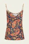 Rabanne Paisley-print Chain-detail Tank Top In Cachemire Navy
