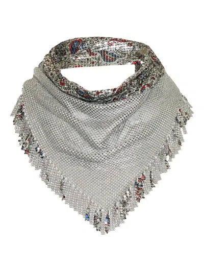 Rabanne Paisley-print Chainmail Necklace In Silver