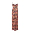 Rabanne Chainmail-embellished Paisley-print Satin Maxi Dress In Multi