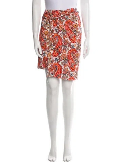 Pre-owned Rabanne Paisley Print Knee-length Skirt In Orange