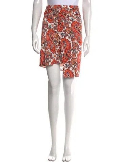 Pre-owned Rabanne Paisley Print Knee-length Skirt In Orange