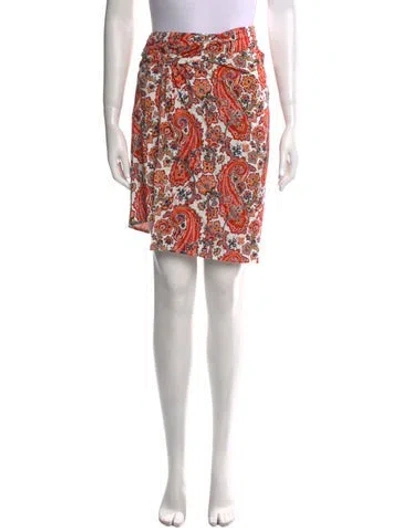 Pre-owned Rabanne Paisley Print Knee-length Skirt W/ Tags In Orange