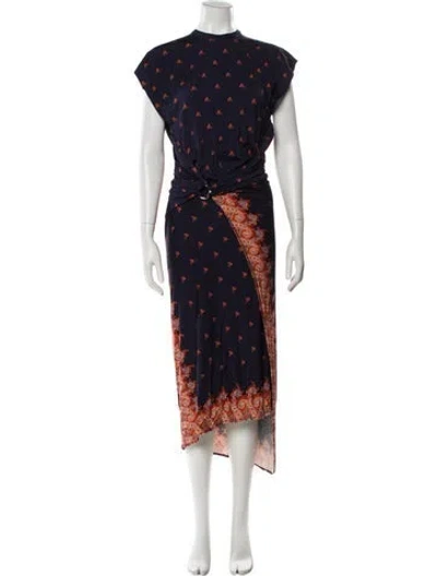 Pre-owned Rabanne Paisley Print Long Dress In Multi