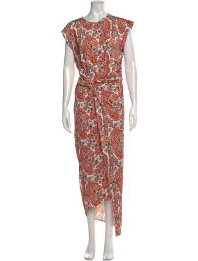 Pre-owned Rabanne Paisley Print Long Dress In Multi