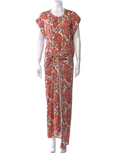 Pre-owned Rabanne Paisley Print Long Dress In Multi