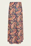 Rabanne Paisley-print Maxi Skirt In Cachemire Navy