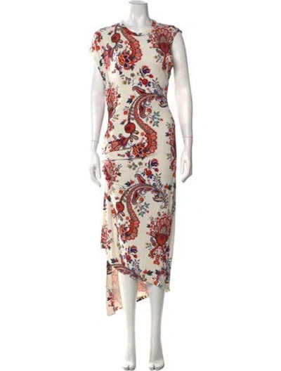 Pre-owned Rabanne Paisley Print Midi Length Dress In Multi
