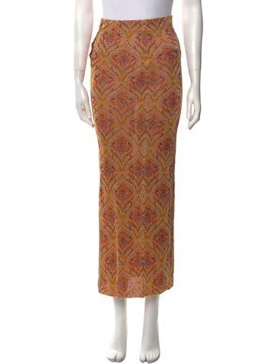 Pre-owned Rabanne Paisley Print Midi Length Skirt