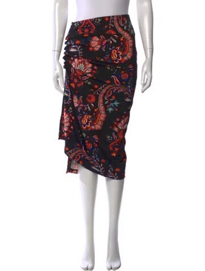Pre-owned Rabanne Paisley Print Midi Length Skirt W/ Tags In Black