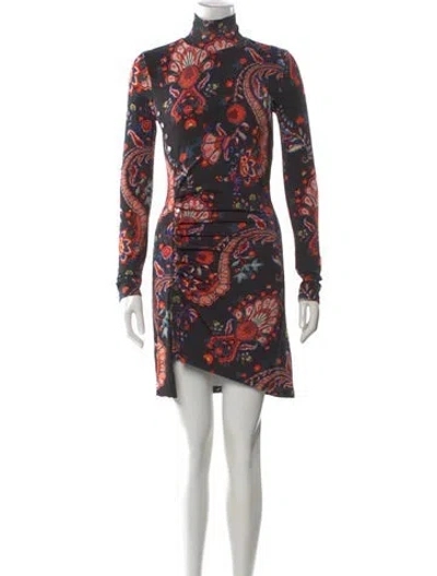Pre-owned Rabanne Paisley Print Mini Dress In Black