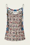 Rabanne Paisley-print Satin Top In Bandana Cream In Blue