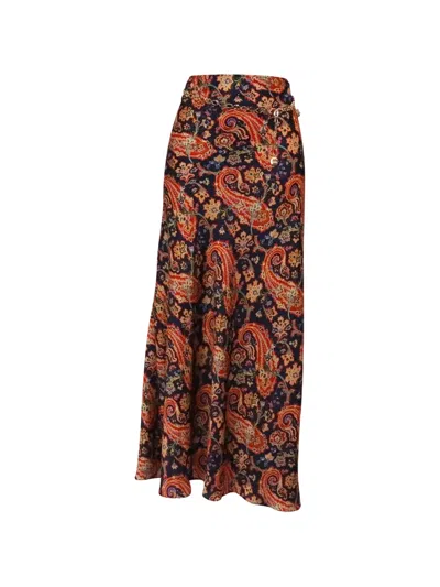 Pre-owned Rabanne Paisley-print Skirt In Blue