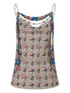 Rabanne Paisley-print Satin Top In Bandana Cream