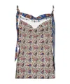 Rabanne Paisley-print Satin Top In Bandana Cream In Multi