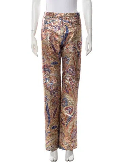 Pre-owned Rabanne Paisley Print Wide Leg Pants In Multicolor