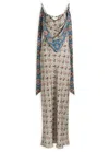 Rabanne Paisley Satin Maxi Dress In Neutral