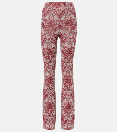 Rabanne Paisley Straight Pants In Red