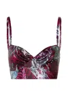 Rabanne Cropped Printed Chainmail Top In Multi