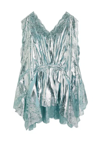 Rabanne Panelled Foil Mini Dress