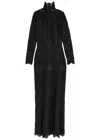 Rabanne Florales Maxikleid Mit Spitzenapplikation In Black