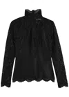Rabanne Panelled Lace And Satin Top In Black