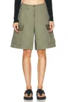 Rabanne Pantalon Harem Short In Vert Parka