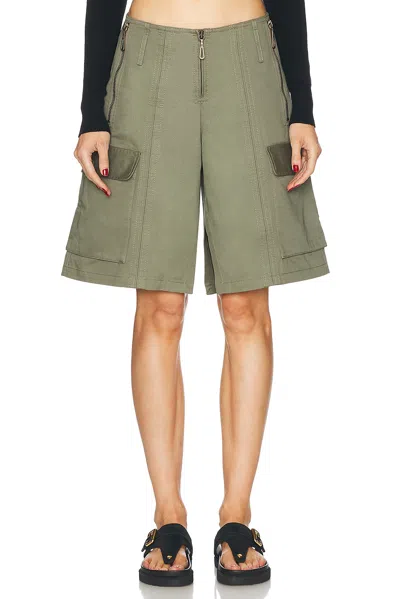 Rabanne Pantalon Harem Short In Vert Parka
