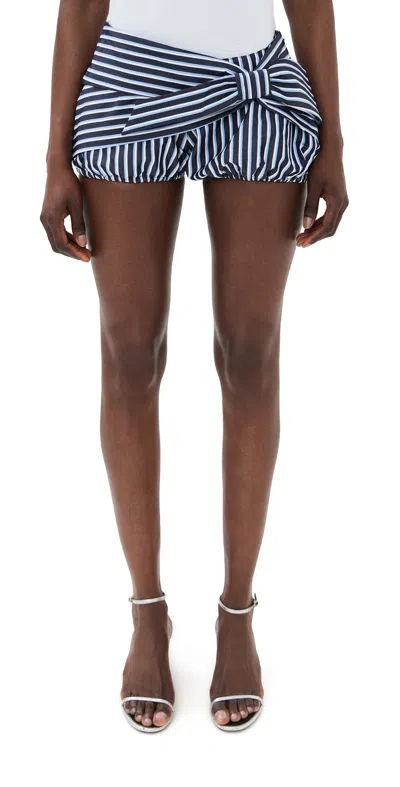 Rabanne Pantalon Shorts Stripes Black/blue/white