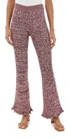 Rabanne Pantalons Melange Burgundy/ecru In Melange Burgundy/ecru