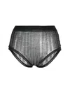 Rabanne High-waisted Briefs Embellished With Beads In Black