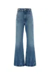 Rabanne High Waist Denim Trousers In Blue