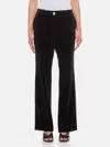 Rabanne Straight Velvet Pants In Schwarz
