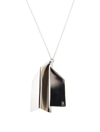 Pre-owned Rabanne Paper Plane Pendant Necklace, 24.75" In Multi