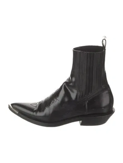 Pre-owned Rabanne Patent Leather Chelsea Boots In Black