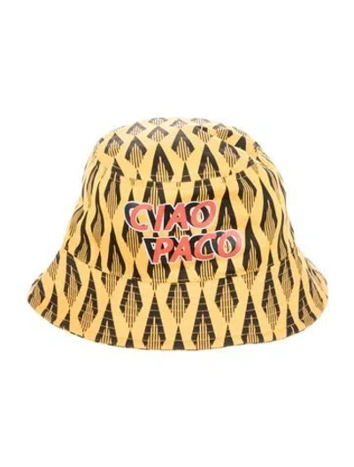 Pre-owned Rabanne Pattern Print Bucket Hat In Yellow
