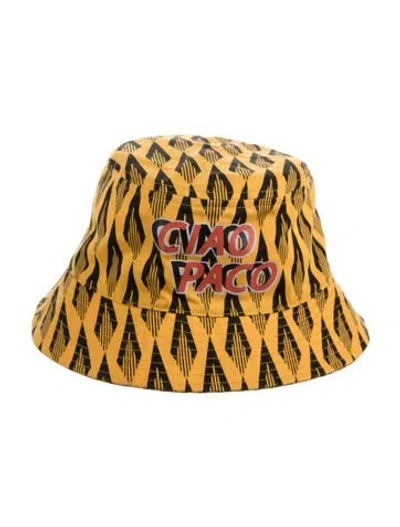 Pre-owned Rabanne Pattern Print Bucket Hat In Yellow