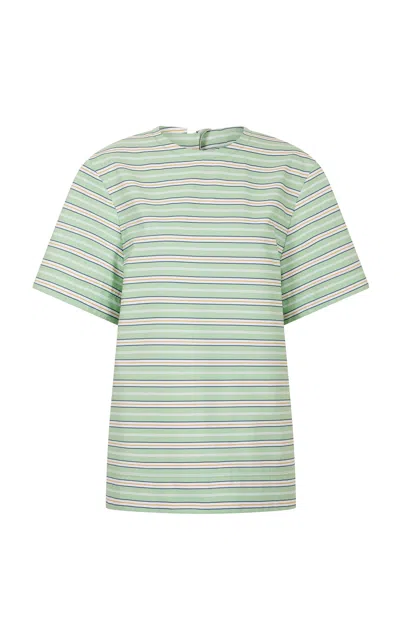 Rabanne Patterned Cotton Top In Green