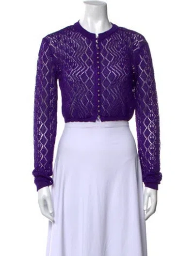 Pre-owned Rabanne Patterned Crew Neck Sweater In Purple