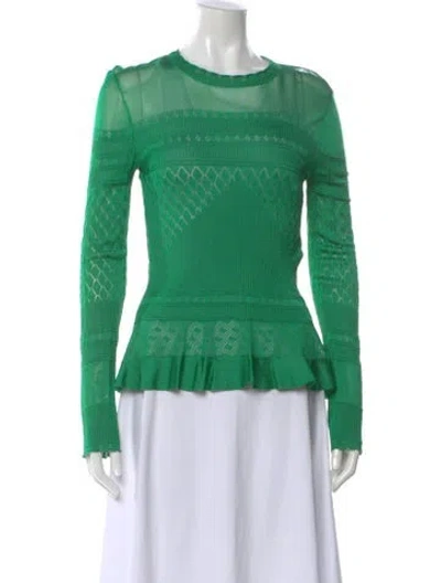 Pre-owned Rabanne Patterned Crew Neck Top In Green