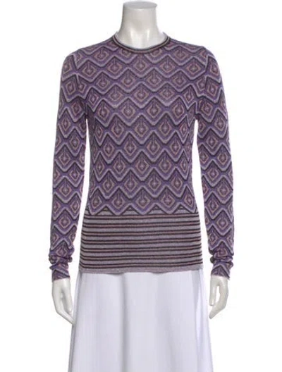 Pre-owned Rabanne Patterned Crew Neck Top In Purple