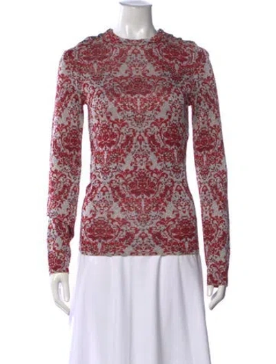 Pre-owned Rabanne Patterned Crew Neck Top In Red
