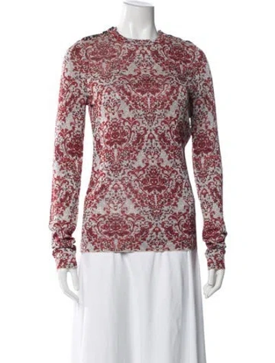 Pre-owned Rabanne Patterned Crew Neck Top W/ Tags In Red