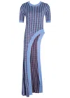 Rabanne Patterned Fine-knit Midi Dress In Multi