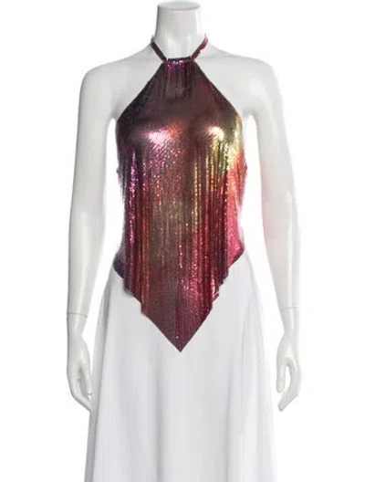Pre-owned Rabanne Patterned Halterneck Top In White