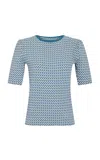 Rabanne Patterned Jacquard Top In Blue