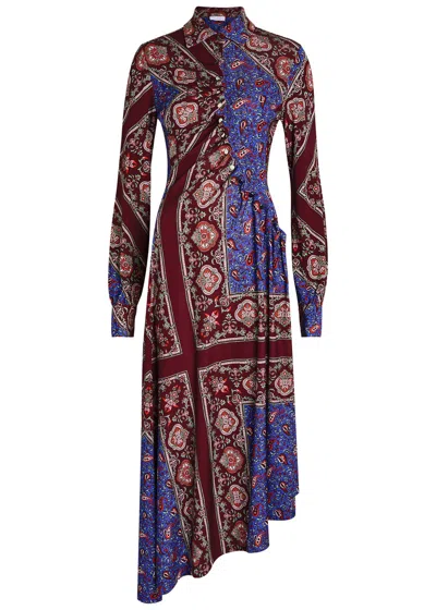 Rabanne Patterned Jersey Midi Shirt Dress In Multi